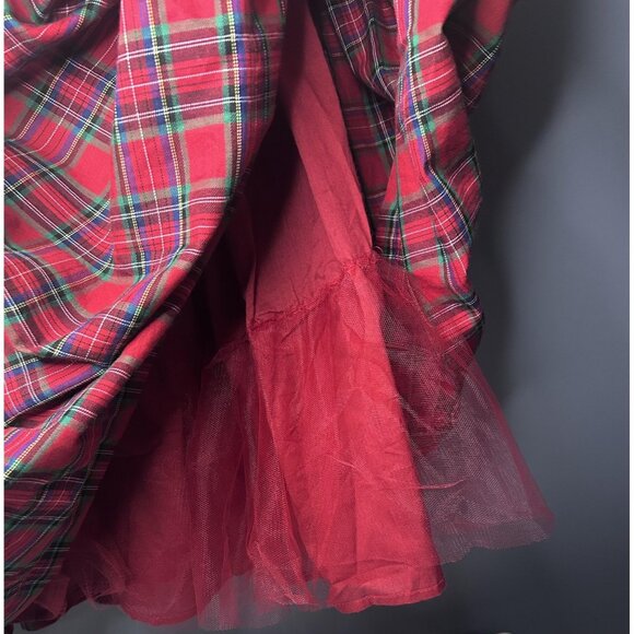 ModCloth Dress Womens 8 Red Tartan Plaid Fit & Flare Midi Holiday Party Retro - Picture 6 of 16
